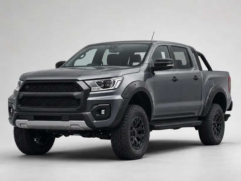 Pickup de doble cabina en gris oscuro