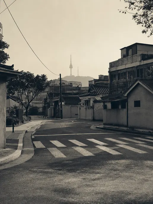 Una calle de Seúl a primera hora de la mañana